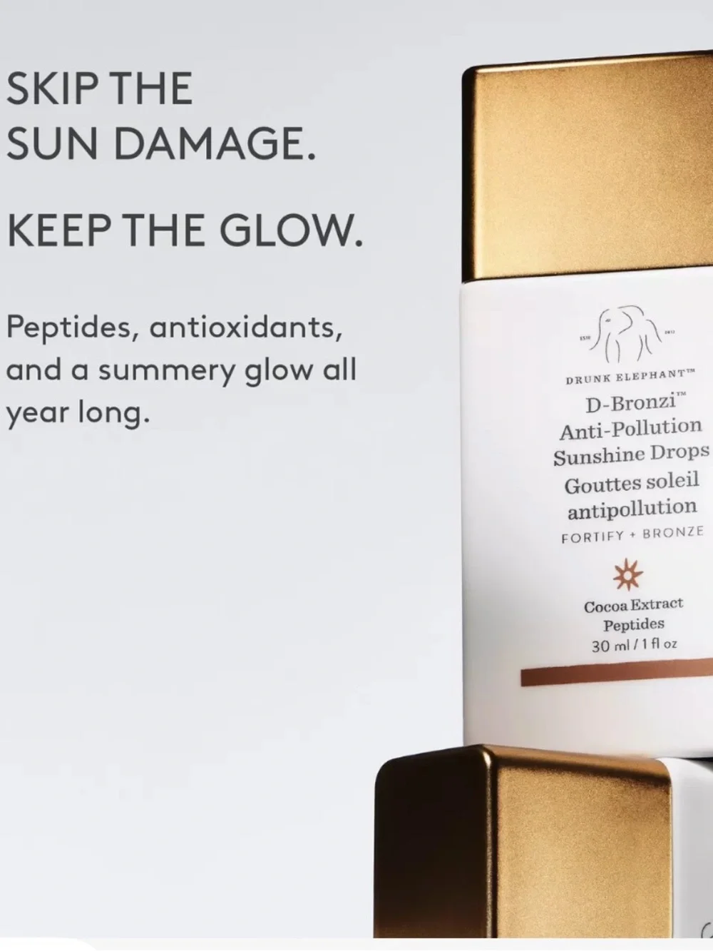 Drunk Elephant White Box with Gold Imprint